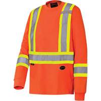 Pioneer V1050850-M 6981 Long-Sleeved Safety Shirt, Cotton, Medium, High Visibility Orange