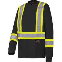 Pioneer V1050870-3XL 6983 Long-Sleeved Safety Shirt, Cotton, 3X-Large, Black