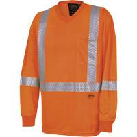 Pioneer V1052251-5XL 6904A Ultra-Cool Ultra-Breathable Long-Sleeved Safety Shirt, 5X-Large, High Visibility Orange
