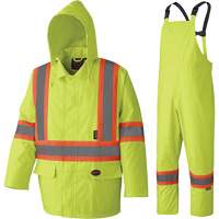 210D Waterproof Rain Suit, Polyester/PVC, Large, High Visibility Lime-Yellow  SHD173 | TENAQUIP