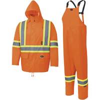 Pioneer V1080350-L 5618 Combinaison de pluie 150D, Polyester/Polyur&eacute;thane, Grand, Orange haute visibilit&eacute;