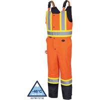 Pioneer V1120651-XL 5040BB Waterproof Quilted Bib Pants, Polyester, X-Large, Black/High Visibility Orange