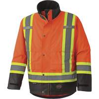 Pioneer V1200250-4XL 5400 Veste de s&eacute;curit&eacute; imperm&eacute;able 300D Trilobal antid&eacute;chirure, Polyester, Noir/Orange haute visibilit&eacute;, 4T-Grand