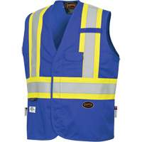 Pioneer V2540080-M 7730 FR-Tech&reg; Flame-Resistant Arc Safety Vest, Medium, Royal Blue, 10 cal/cm²