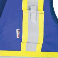 Pioneer V2540080-M 7730 FR-Tech&reg; Flame-Resistant Arc Safety Vest, Medium, Royal Blue, 10 cal/cm²