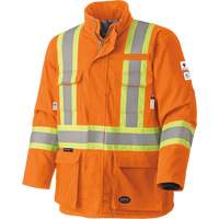 Pioneer V2560250-M 5533 Flame-Resistant Safety Parka, Medium, High Visibility Orange, 58 cal/cm²