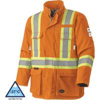 Pioneer V2560250-M 5533 Flame-Resistant Safety Parka, Medium, High Visibility Orange, 58 cal/cm²