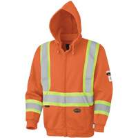 Pioneer V2570450-5XL 338SF Flame-Resistant Zip-Style Safety Hoodie, Men's, 5X-Large, High Visibility Orange, 22 cal/cm²