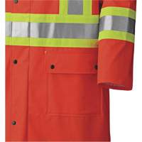 Flame Resistant Waterproof Long Coat, Small, High Visibility Orange  SHE526 | TENAQUIP