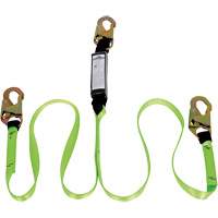 Peakworks V8104804 SA-54000-4 Shock Absorbing Lanyard, 4', Snap Hook Center, Snap Hook Leg Ends, Polyester