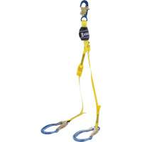 3M DBI Sala Fall Protection 1246110C EZ-Stop 100% Tie-Off Shock Absorbing Lanyard, 4', Rebar Hook Center, Locking Snap Hook Leg Ends, Polyester