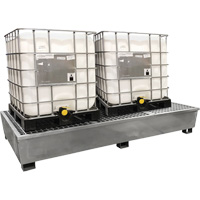 Ultratech 1183 Ultra-Twin IBC Spill Pallet en acier, Capacit&eacute; de d&eacute;versement 370 gal. US, 103,8" x 26,8" x 51,1"