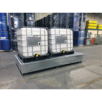 Ultratech 1183 Ultra-Twin IBC Spill Pallet en acier, Capacit&eacute; de d&eacute;versement 370 gal. US, 103,8" x 26,8" x 51,1"