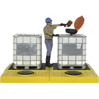 Indoor 2-Tank Ultra-Modular IBC Spill Pallet, 280 US gal. Spill Capacity, 186" x 11" x 62"  SHF458 | TENAQUIP