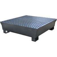 Ultratech 1182 Ultra-Spill Pallet en acier, 4 barils, Capacit&eacute; de d&eacute;versement 68 gal. US, 49,1" x 47,1" x 10,9"