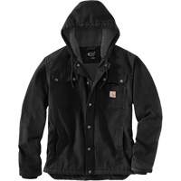 Carhartt 103826-BLK4XLREG Veste utilitaire doubl&eacute;e en sherpa d&eacute;lav&eacute;e, coupe d&eacute;contract&eacute;e, Hommes, 4T-Grand, Noir