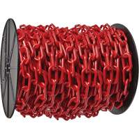 Mr. Chain 51105 Heavy-Duty Plastic Safety Chain, Red, 2" Link, 100' Length
