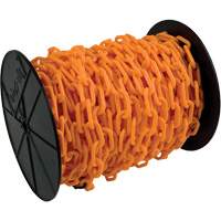 Mr. Chain 51112 Heavy-Duty Plastic Safety Chain, Orange, 2" Link, 100' Length