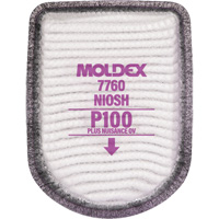 Moldex 7760 Semi-Rectangular Respirator Filter, Particulate Filter with Nuisance Vapour Relief, Organic Vapour/P100