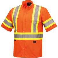 Pioneer V2120350-XL 4442 Ultra Cool Short-Sleeved Safety Shirt, Cotton, X-Large, High Visibility Orange