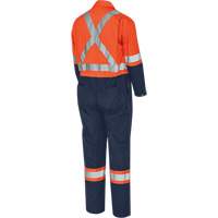 Pioneer V202251T-66 5514BBT Combinaison de s&eacute;curit&eacute; 2 tons avec fermeture &agrave; glissi&egrave;re, 66 (grande taille), Orange haute visibilit&eacute;/Bleu marin