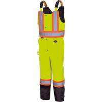 Pioneer V1120661-XXS 5041BB Pantalon &agrave; bavette matelass&eacute;e imperm&eacute;able, Polyester, 2T-petit, Noir/Jaune lime haute visibilit&eacute;