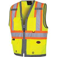 Pioneer V1010260-5XL 6673 Mesh-Back Zip-Front Surveyor's Vest, High Visibility Lime-Yellow, 5X-Large, Polyester