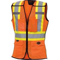 Pioneer V1023650-2XL 486 Women's High-Visibility Safety Tear-Away Vest, High Visibility Orange, 2X-Large, Polyester