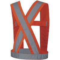 Pioneer V1040450-O/S 5491 High-Visibility 4" Wide Adjustable Safety Sash, Meets/Exceeds CSA Z96 Class 2 - Level 2, High Visibility Orange, Silver Reflective Colour, One Size