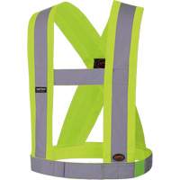 Pioneer V1040460-O/S 5493 High-Visibility 4" Wide Adjustable Safety Sash, Meets/Exceeds CSA Z96 Class 2 - Level 2, High Visibility Lime-Yellow, Silver Reflective Colour, One Size