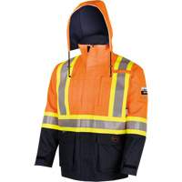 Pioneer V2590150-XL 4484 Defender&reg; FR/Arc/Antistatic Trilaminate Safety Jacket, X-Large, Black/High Visibility Orange, 11 cal/cm²