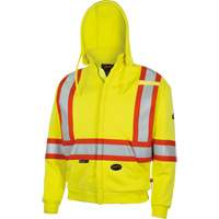 Pioneer V2590460-M 485 FR Zip-Style Heavyweight Safety Hoodie, Men's, Medium, High Visibility Yellow, 14 cal/cm²