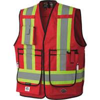 Pioneer V2540740-S 7731 FR-Tech&reg; FR/ARC rated Surveyor's Safety Vest, Small, Red, 9.7 cal/cm²