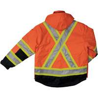 Tough Duck S18711-FLOR-L Manteau de s&eacute;curit&eacute; 4-en-1 en tissu ind&eacute;chirable, Polyester, Orange haute visibilit&eacute;, Grand