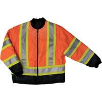 Tough Duck S18711-FLOR-L Manteau de s&eacute;curit&eacute; 4-en-1 en tissu ind&eacute;chirable, Polyester, Orange haute visibilit&eacute;, Grand