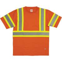 Tough Duck ST112-ORG-3XL Short Sleeve Safety T-Shirt, Cotton, 3X-Large, High Visibility Orange