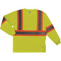Tough Duck ST212-YELLW-4XL Long Sleeve Safety T-Shirt, Cotton, 4X-Large, High Visibility Lime-Yellow