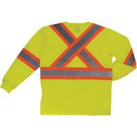 Tough Duck ST212-YELLW-4XL Long Sleeve Safety T-Shirt, Cotton, 4X-Large, High Visibility Lime-Yellow