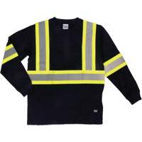 Tough Duck ST211-BLACK-L Long Sleeve Safety T-Shirt, Cotton, Large, Black