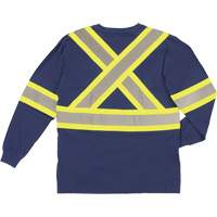Tough Duck ST211-NAVY-2XL T-shirt de s&eacute;curit&eacute; &agrave; manches longues, Coton, 2T-Grand, Bleu marin