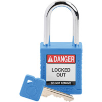 Brady 153454 Cadenas de verrouillage Velocity, Bleu, Cl&eacute;s diff&eacute;rentes, Nylon, Largeur de 1-1/2"