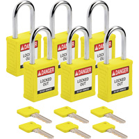 Brady 153463 Standard Lockout Padlock, Safety Padlock, Keyed Alike, Nylon, 1-1/2" Width