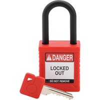 Brady 153555 Standard Lockout Padlock, Safety Padlock, Keyed Different, Nylon, 1-1/2" Width