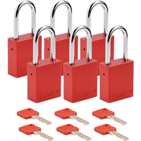 Brady 153747 Lockout Padlock, Safety Padlock, Keyed Alike, Aluminum, 1-1/2" Width