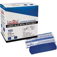 First Aid Central 500013 Bandages, Rectangular/Square, 3", Fabric Metal Detectable, Sterile