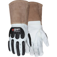 Mcr Safety 48406L Leather Welding Work Gloves, Large, Goatskin Palm, Gauntlet Cuff
