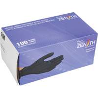 Produits de sécurité Zenith SHJ692 Gants d'examen de poids lourd &agrave; prise tactile, T-Grand, Nitrile, 8 mils, Sans poudre, Noir