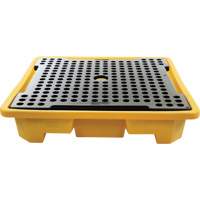 Zenith Safety Products SHK131 4-Drum Spill Pallet, 66 US gal. Spill Capacity, 57.5" x 57.5" x 12"