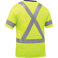 PIP Global Safety PC313M1118X-LY/4XL Chemise &agrave; manches courtes et X au dos Bisley, Poly-coton, 4T-Grand, Jaune lime haute visibilit&eacute;