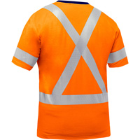 PIP Global Safety PC313M1118X-OR/5XL Bisley&reg; X-Back Short Sleeve Shirt, Poly-Cotton, 5X-Large, High Visibility Orange
